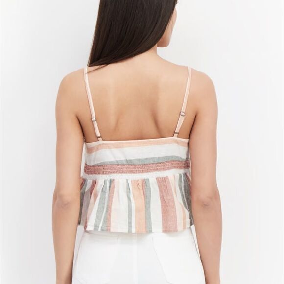 ROXY About Paradise Linen Blend Crop Top *NWT* - Picture 3 of 15